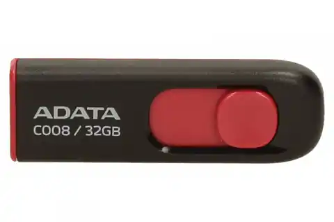 ⁨ADATA C008 32 GB, USB 2.0, czarny/czerwony⁩ w sklepie Wasserman.eu