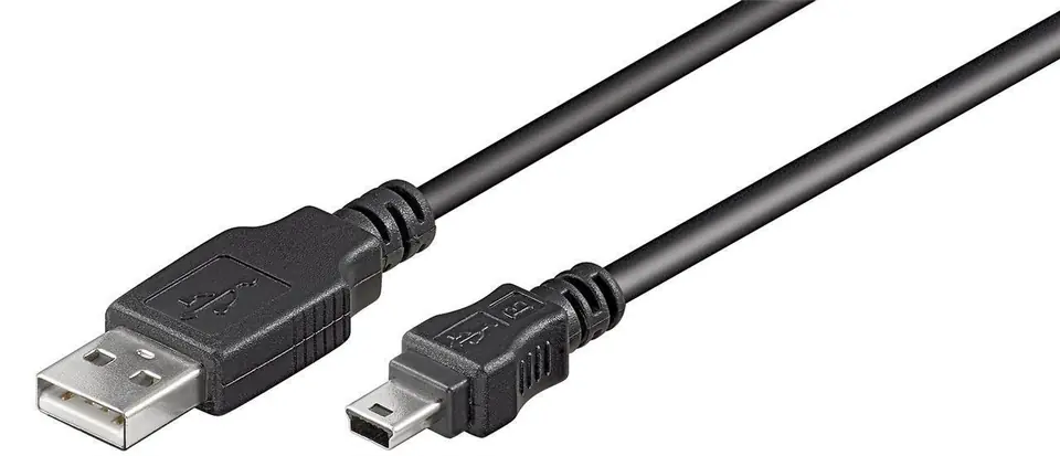 ⁨Goobay USB 2.0 Hi-Speed cable 50768 3 m, Black, USB 2.0 mini male (type B, 5-pin), USB 2.0 male (type A)⁩ w sklepie Wasserman.eu