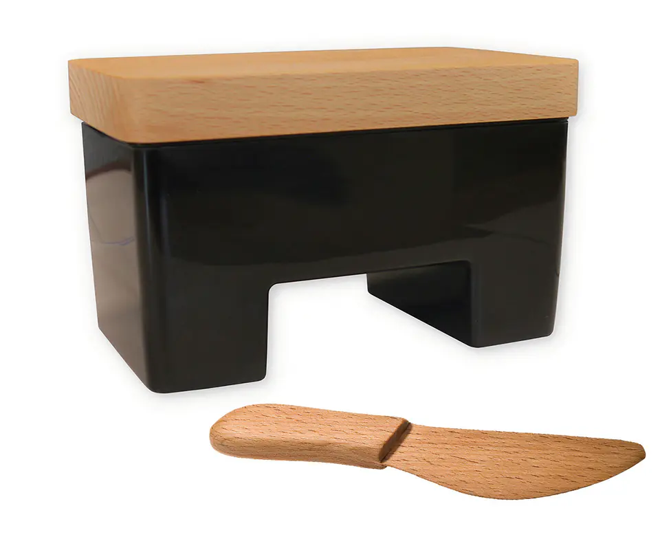 SMART WATER BUTTER SCHALE MIT MESSER SCHWARZ im Wasserman.eu