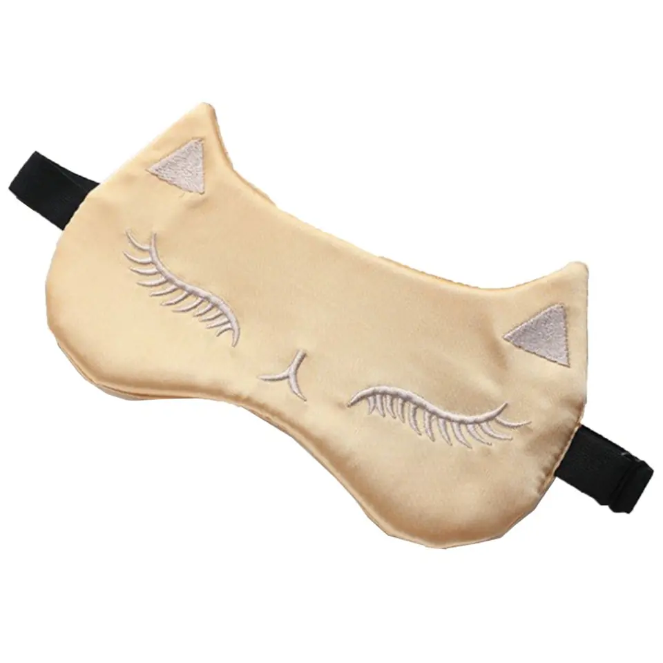 ⁨ECarla Satin Sleeping Mask Cat - gold 1pc⁩ at Wasserman.eu