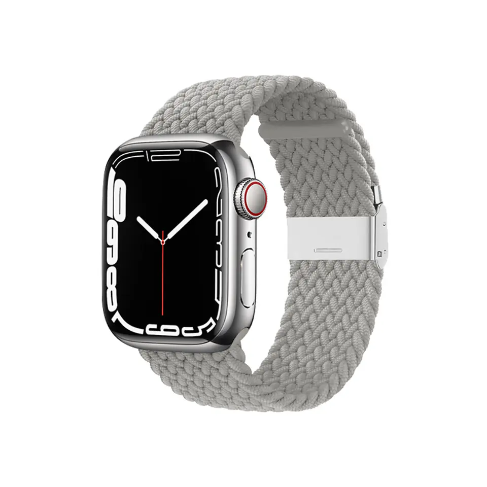 ⁨Crong Wave Band – Pleciony pasek do Apple Watch 44/45/46/49 mm (jasny szary)⁩ w sklepie Wasserman.eu