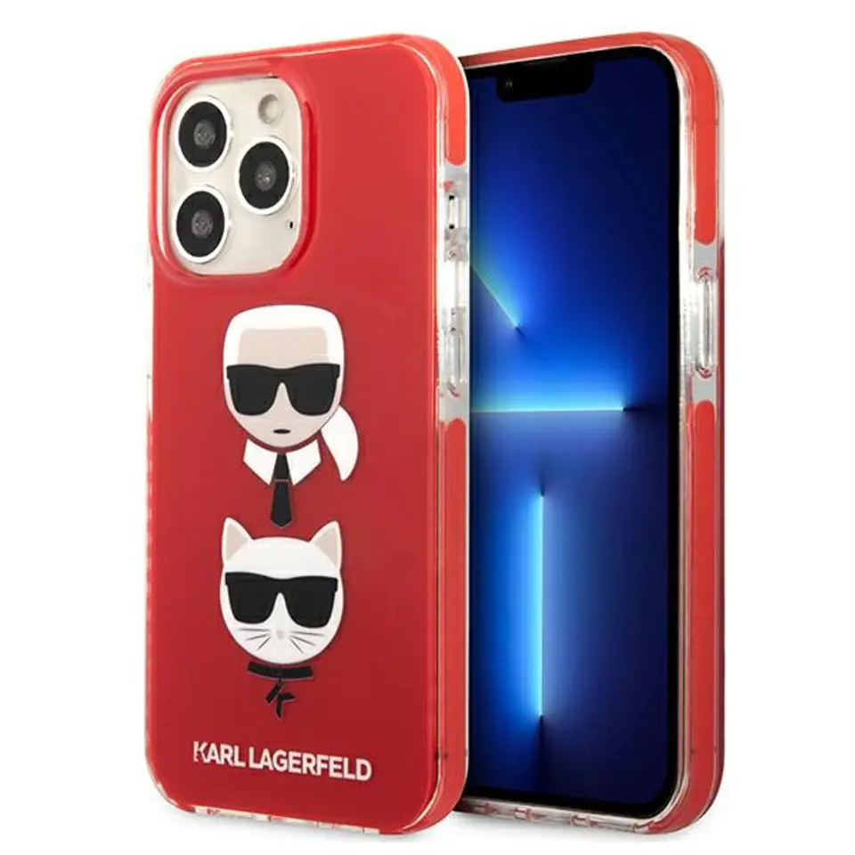 ⁨Karl Lagerfeld KLHCP13LTPE2TR iPhone 13 Pro / 13 6,1" hardcase czerwony/red Karl&Choupette Head⁩ w sklepie Wasserman.eu