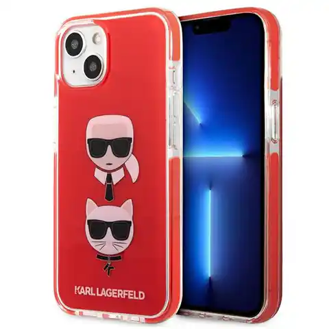 ⁨Karl Lagerfeld KLHCP13STPE2TR iPhone 13 mini 5,4" hardcase czerwony/red Karl&Choupette Head⁩ w sklepie Wasserman.eu