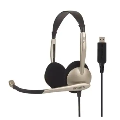⁨Koss Headphones CS100USB Headband/On-Ear, USB, Microphone, Gold, Noice canceling,⁩ at Wasserman.eu