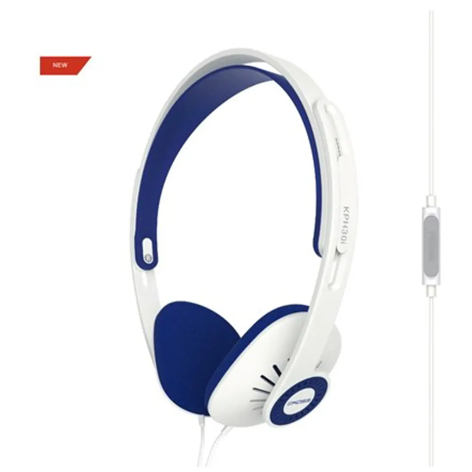 ⁨Koss Headphones KPH30iW Headband/On-Ear, 3.5mm (1/8 inch), Microphone, White,⁩ at Wasserman.eu