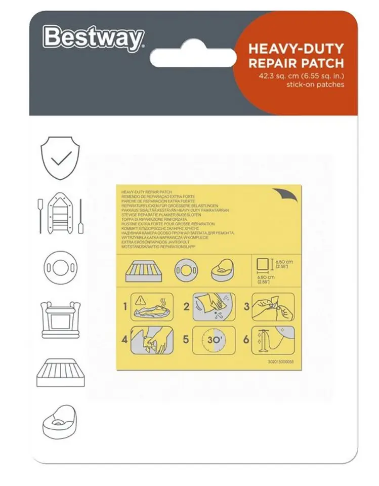 ⁨Wododporne łatki naprawcze do artykułów dmuchanych Bestway⁩ w sklepie Wasserman.eu