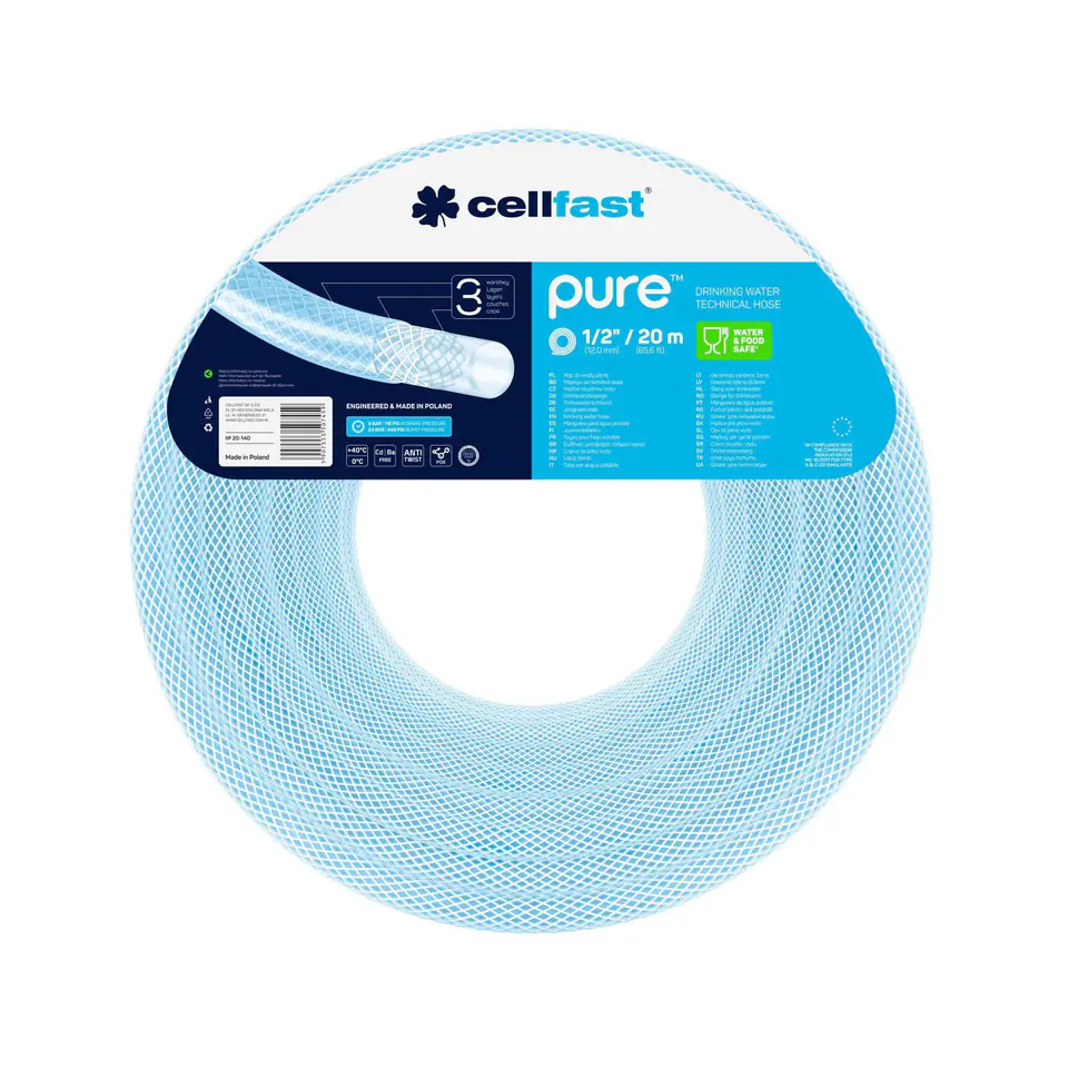 ⁨Drinking water hose Cellfast Pure 12,5mm x 2,5mm 20m⁩ at Wasserman.eu