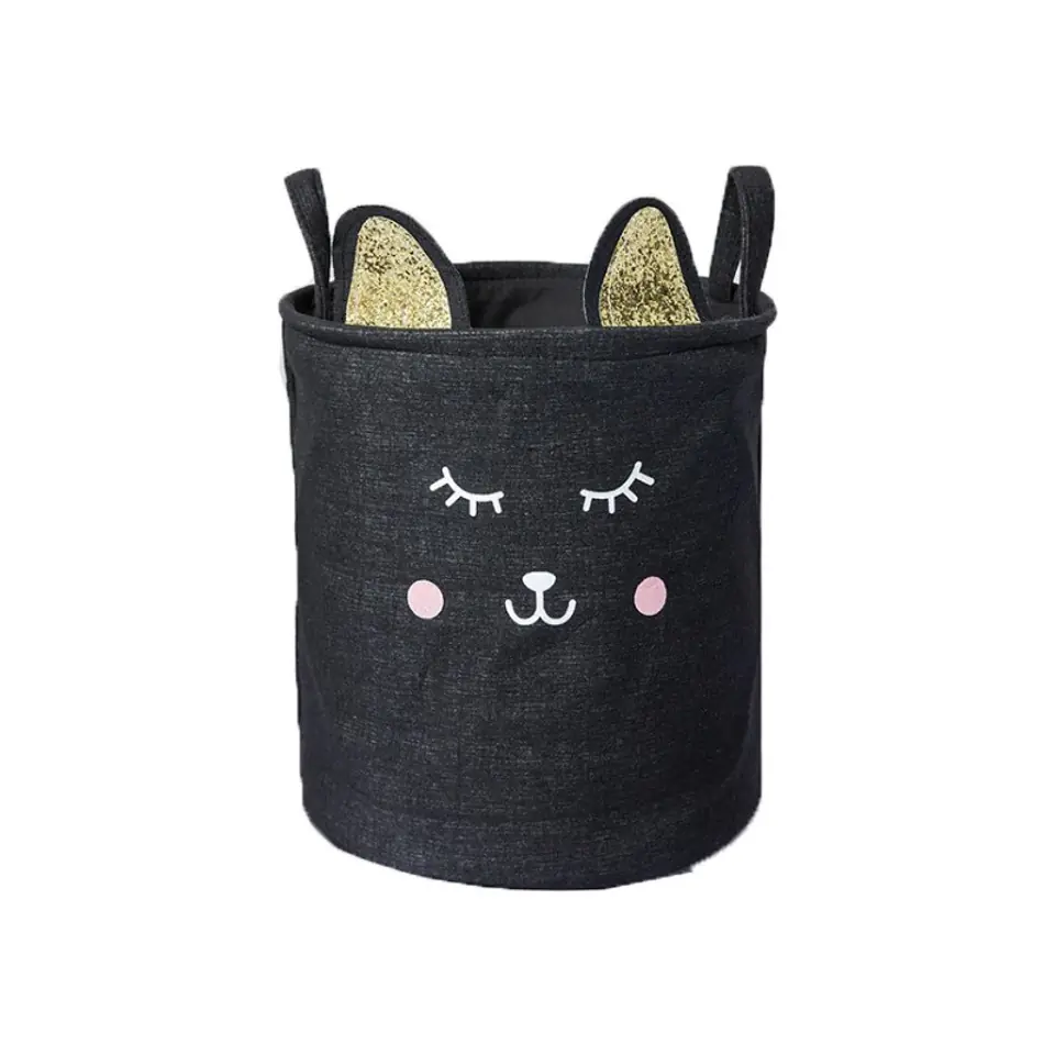 Toy container basket , laundry bag black cat OR27 at Wasserman.eu