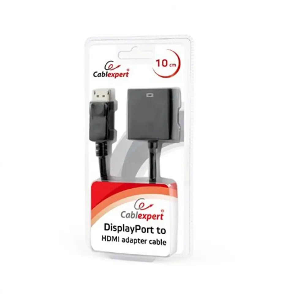⁨Cablexpert DisplayPort to HDMI adapter cable, Black⁩ w sklepie Wasserman.eu