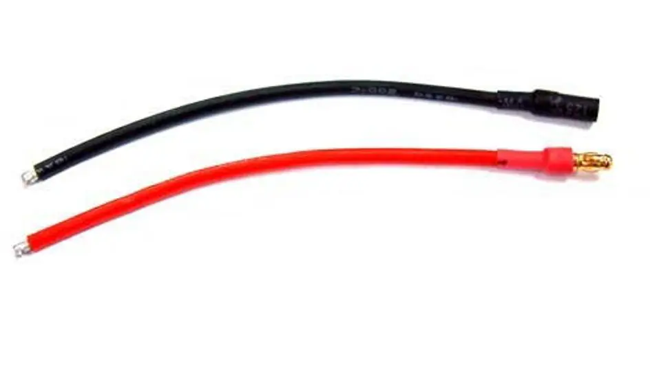 Zarobione konektory BANAN 3mm z kablem - KOMPLET w sklepie Wasserman.eu