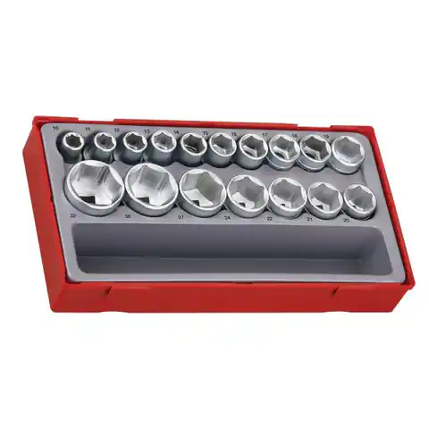⁨6-POINT SOCKET SET WITH 1/2'',17 PART SQUARE GRIP.⁩ at Wasserman.eu