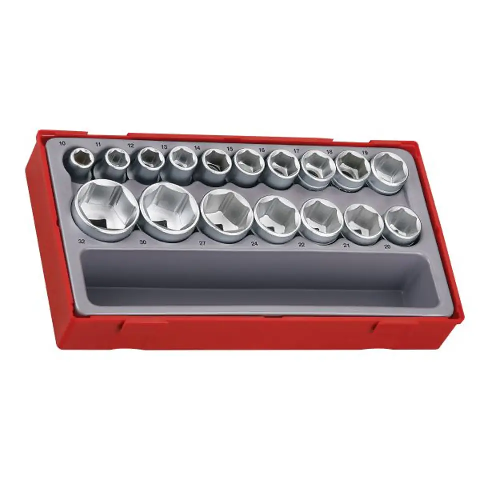 ⁨6-POINT SOCKET SET WITH 1/2'',17 PART SQUARE GRIP.⁩ at Wasserman.eu