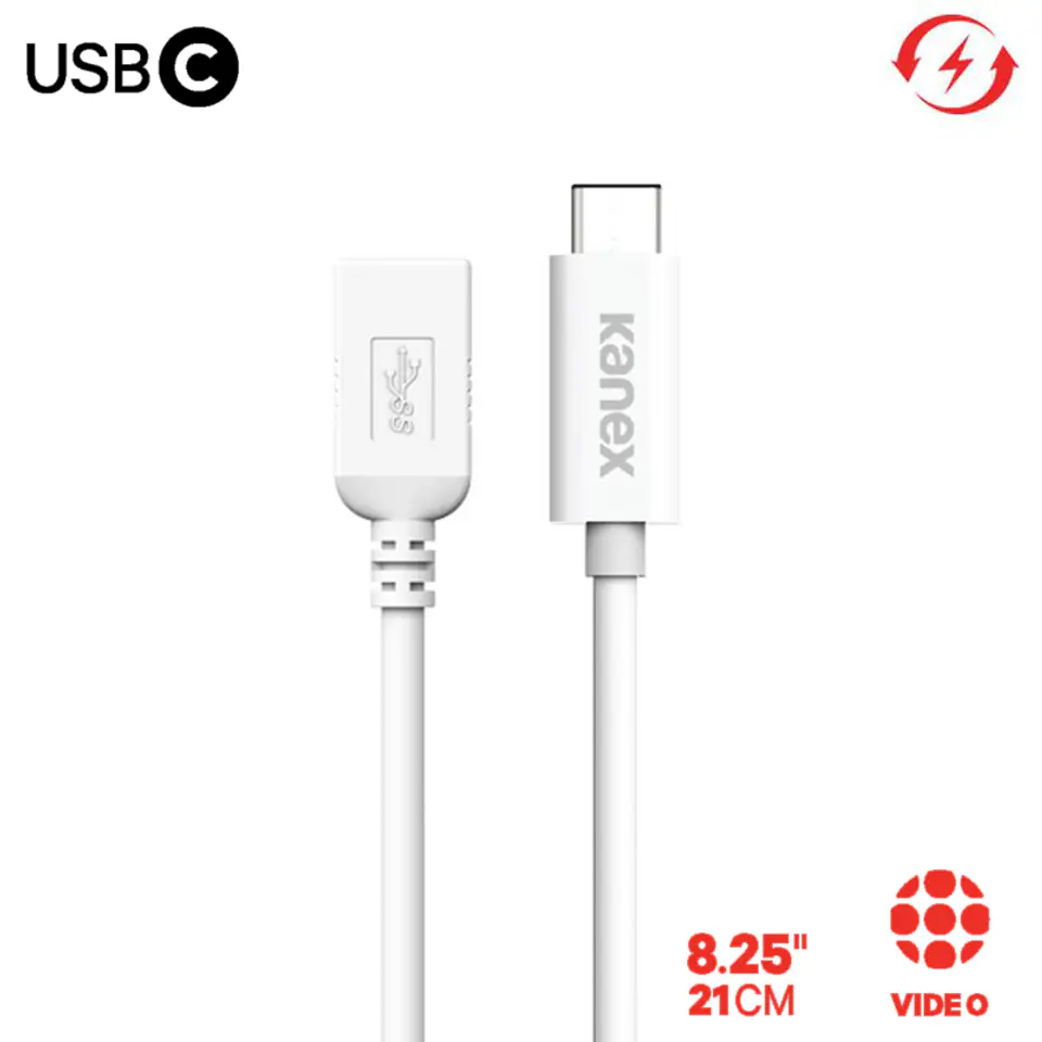 ⁨Kanex przejściówka z USB-C na USB żeński (21 cm)⁩ w sklepie Wasserman.eu