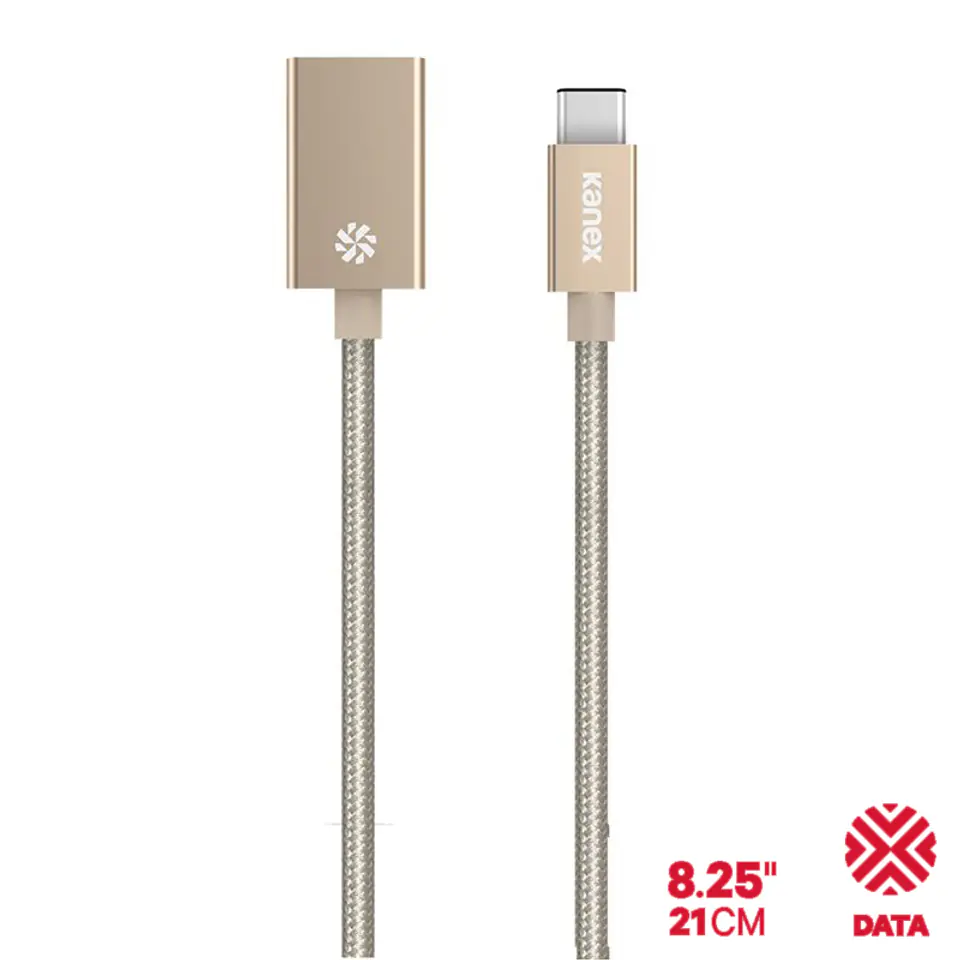 ⁨Kanex przejściówka DuraBraid™ Aluminium z USB-C na USB 3.0 typ A (Gold)⁩ w sklepie Wasserman.eu