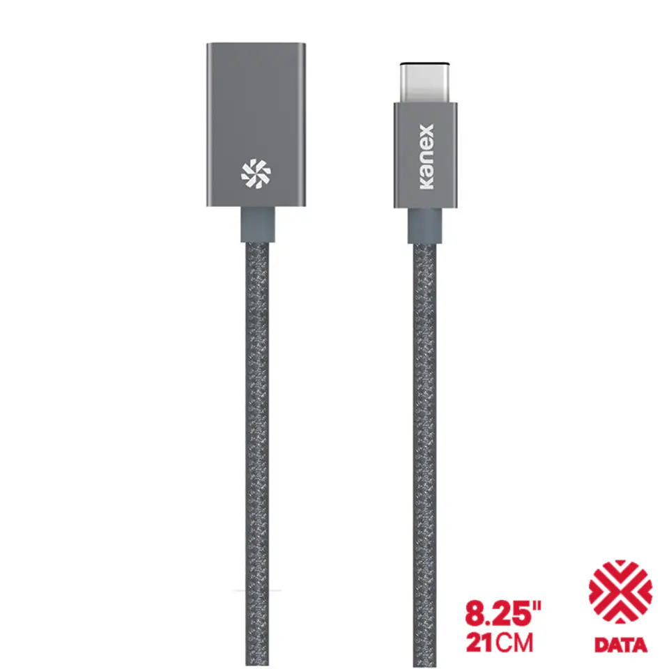 ⁨Kanex przejściówka DuraBraid™ Aluminium z USB-C na USB 3.0 typ A (Space Grey)⁩ w sklepie Wasserman.eu