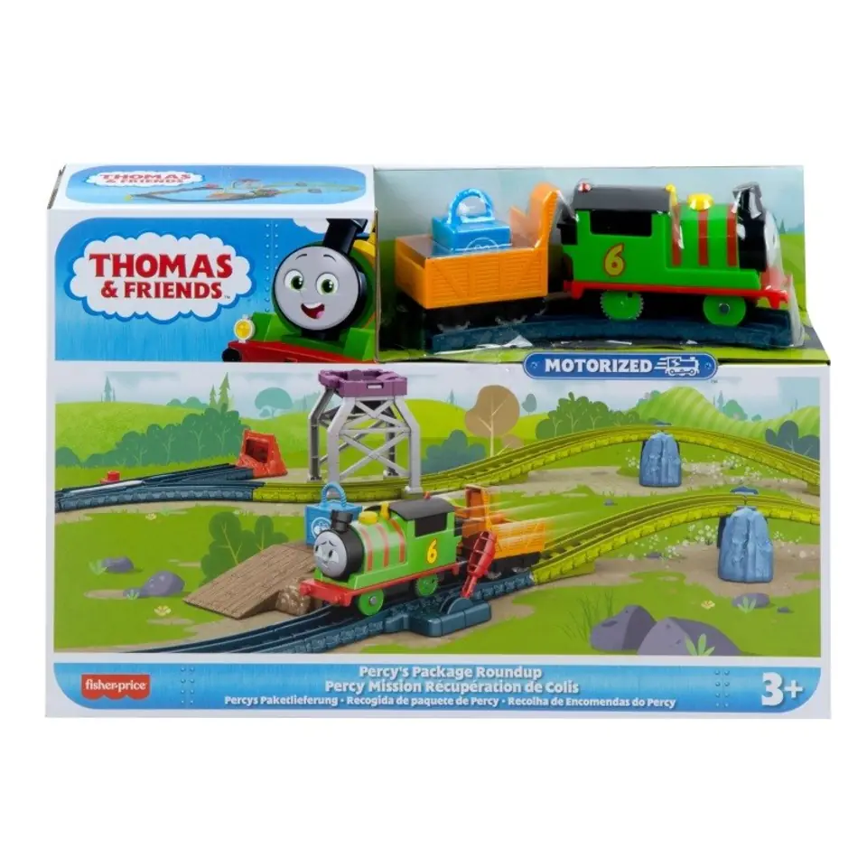 ⁨Set with a motorized locomotive Thomas and Friends, Percy⁩ at Wasserman.eu