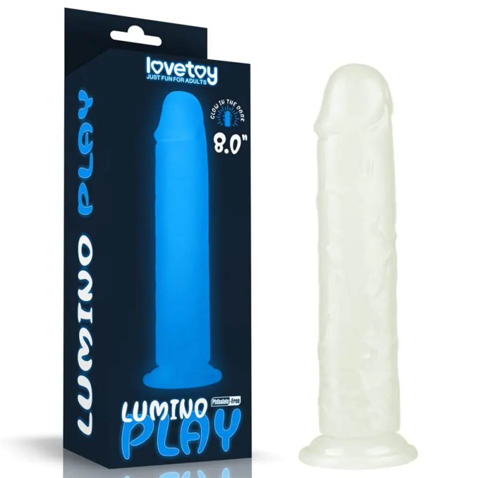 ⁨Dildo z przyssawką świecące w ciemności Lumino Play 21 cm Lovetoy⁩ w sklepie Wasserman.eu