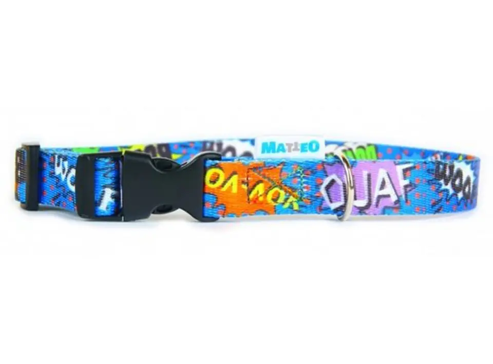 Matteo Obroża Klamra Plastikowa 20mm graffiti niebieskie w sklepie Wasserman.eu