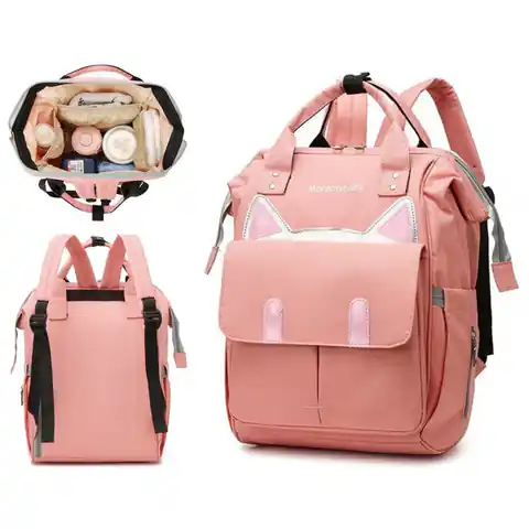 ⁨Bag, organizer for stroller backpack for mom pink PLM11R⁩ at Wasserman.eu