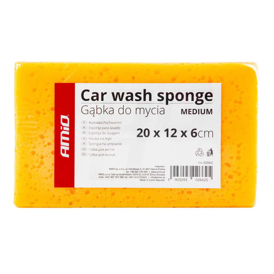 ⁨Car washing sponge amio medium 20 x 12 x 6 cm⁩ at Wasserman.eu