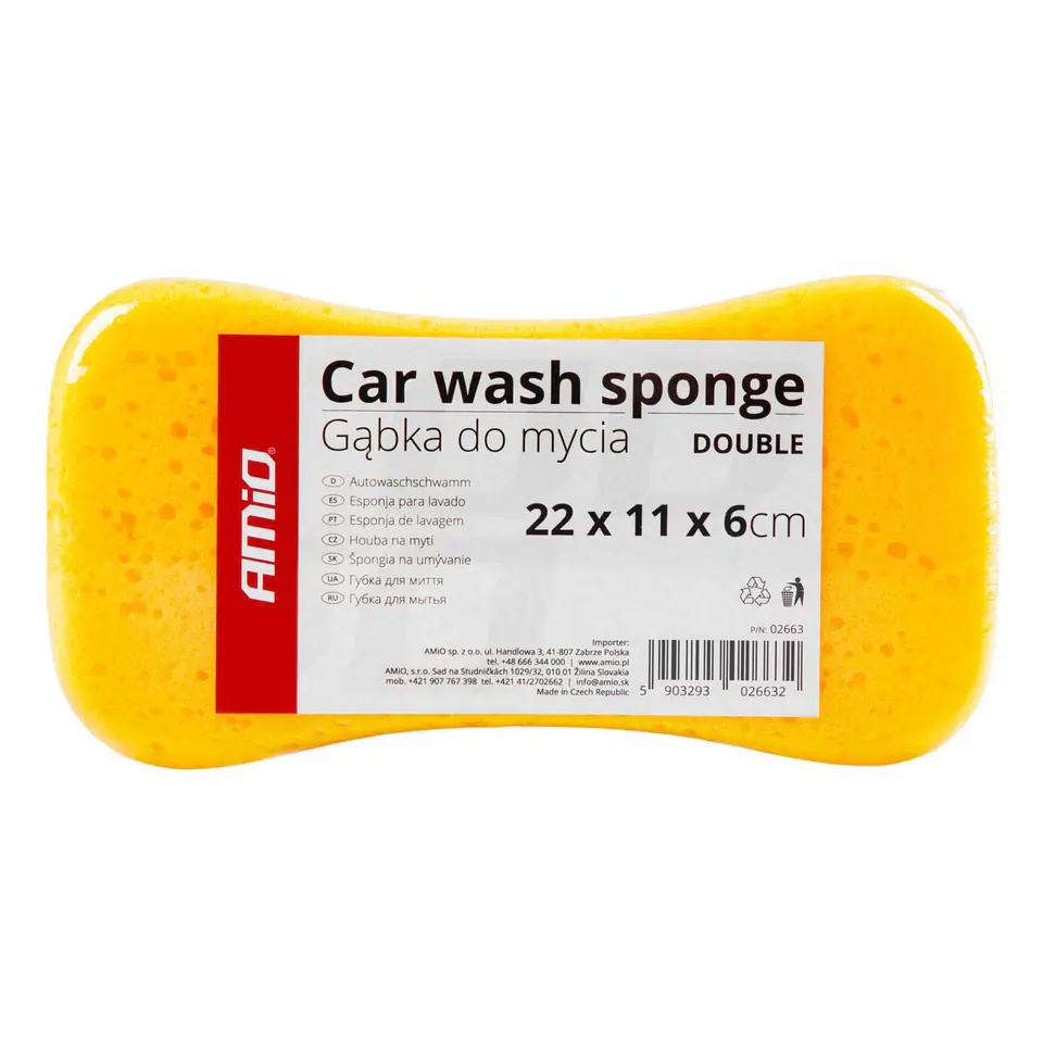 ⁨Car washing sponge amio double 22 x 11 x 6 cm⁩ at Wasserman.eu