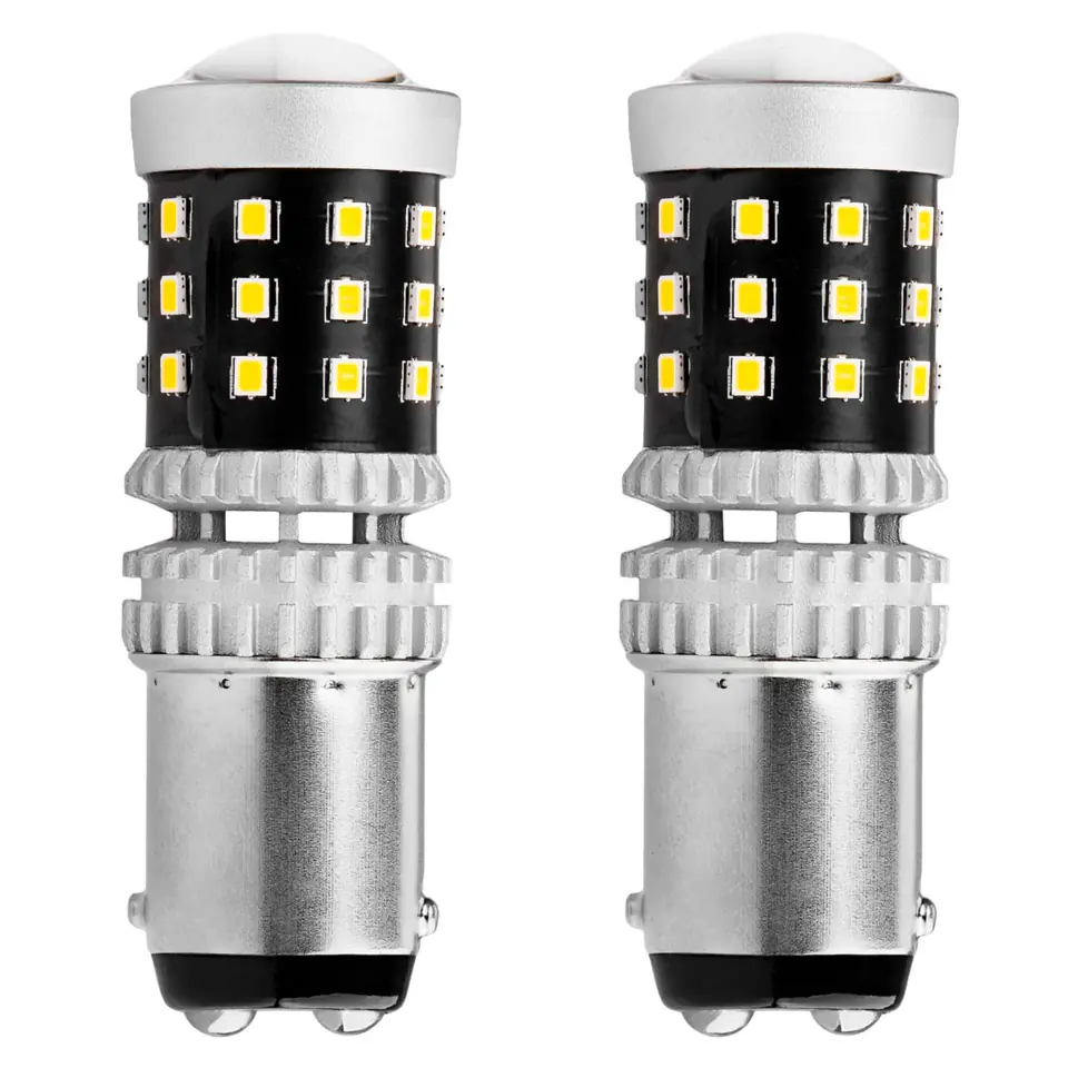 ⁨Żarówki led canbus 2016 39smd 1157 bay15d p21/5w white 12v 24v amio-02800⁩ w sklepie Wasserman.eu