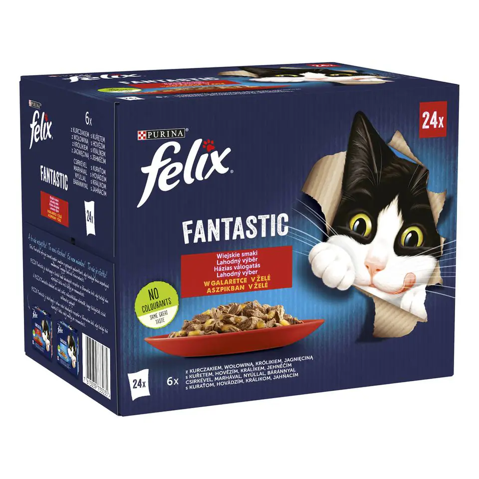 ⁨FELIX FANTASTIC Country flavors sachets for cat in jelly (24x85g)⁩ at Wasserman.eu