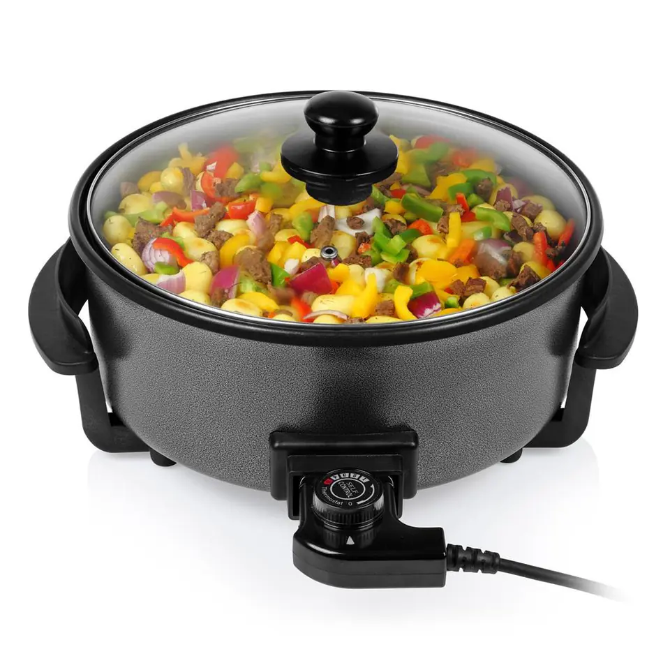 ⁨Tristar | PZ-9135 | Multifunctional grill pan XL | Grill | Diameter 30 cm | 1500 W | Lid included | Fixed handle | Black | Diame⁩ w sklepie Wasserman.eu