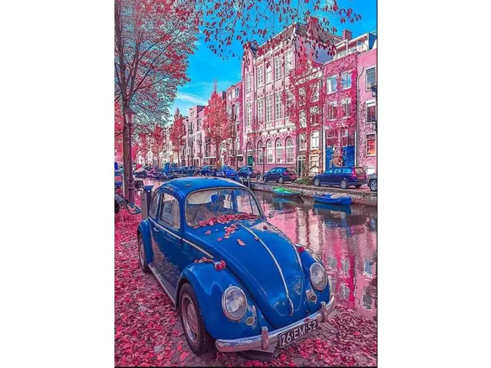⁨OBRAZ MALOWANIE PO NUMERACH RAMA 40x50cm RETRO GARBUS⁩ w sklepie Wasserman.eu