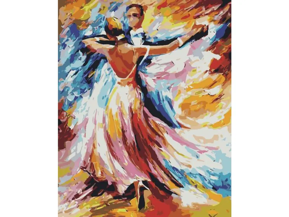 ⁨OBRAZ MALOWANIE PO NUMERACH RAMA 40x50cm PARA W TAŃCU⁩ w sklepie Wasserman.eu