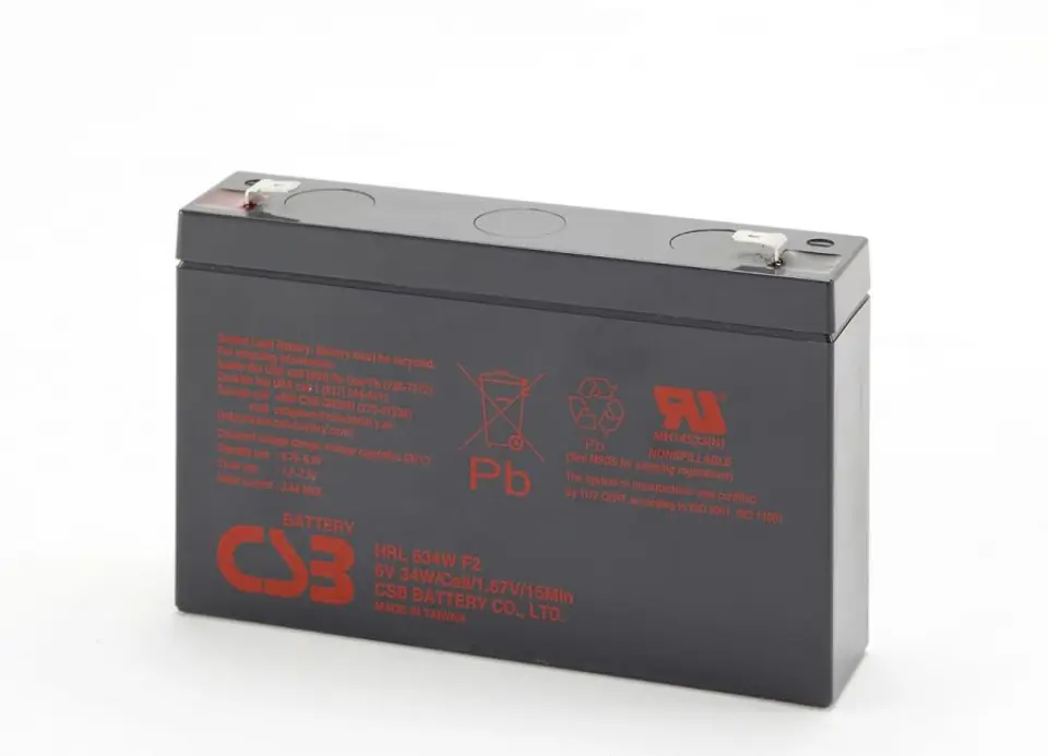 ⁨BATTERY CSB HRL634WF2 34WATT 6V 9Ah⁩ at Wasserman.eu