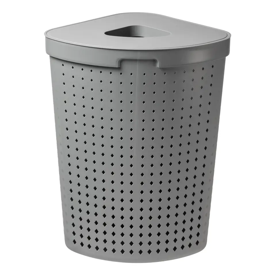 ⁨Corner laundry basket Plast Team Seoul 62L gray⁩ at Wasserman.eu
