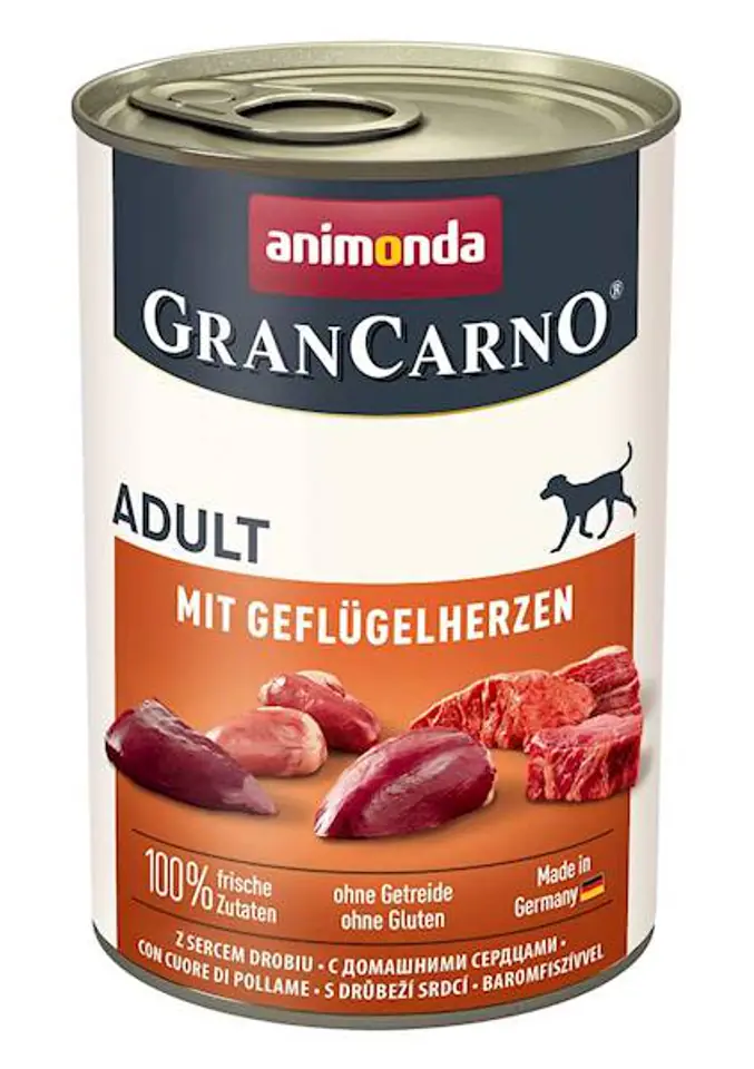 ⁨ANIMONDA GranCarno Orginal Adult wieprzowina z sercami drobiu 400g⁩ w sklepie Wasserman.eu