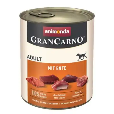 ⁨ANIMONDA GranCarno Orginal Adult puszki wieprzowina z kaczką 800 g⁩ w sklepie Wasserman.eu