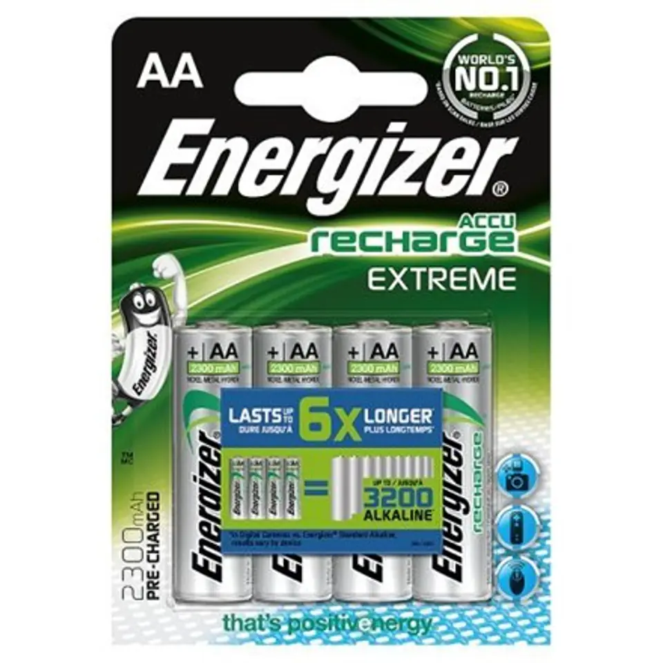 ⁨Energizer AA/HR6, 2300 mAh, Rechargeable Accu Extreme Ni-MH, 4 pc(s)⁩ w sklepie Wasserman.eu