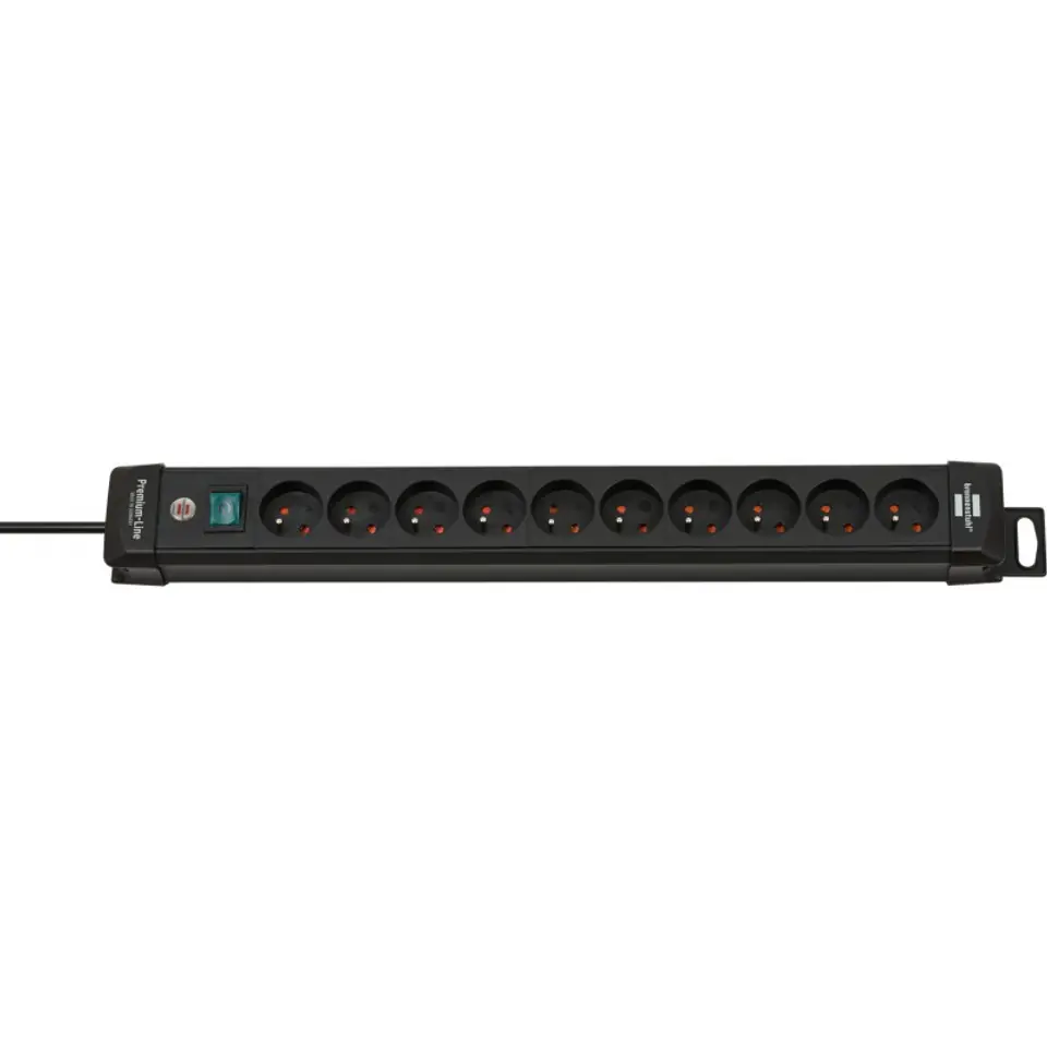 ⁨Premium Line power strip 10 sockets 3m black Brennenstuhl 1951104100⁩ at Wasserman.eu