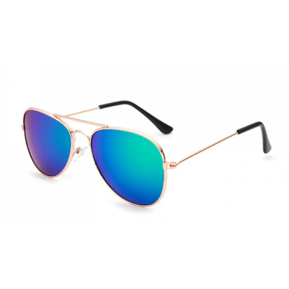 ⁨SUNGLASSES AVIATOR PILOTS - TURQUOISE WITH GOLD FRAMES OK281WZ1⁩ at Wasserman.eu