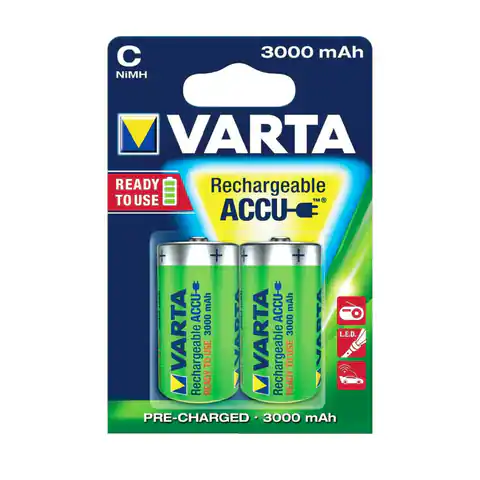 ⁨2x Varta Ready2use R14 C 3000mAh rechargeable batteries⁩ at Wasserman.eu