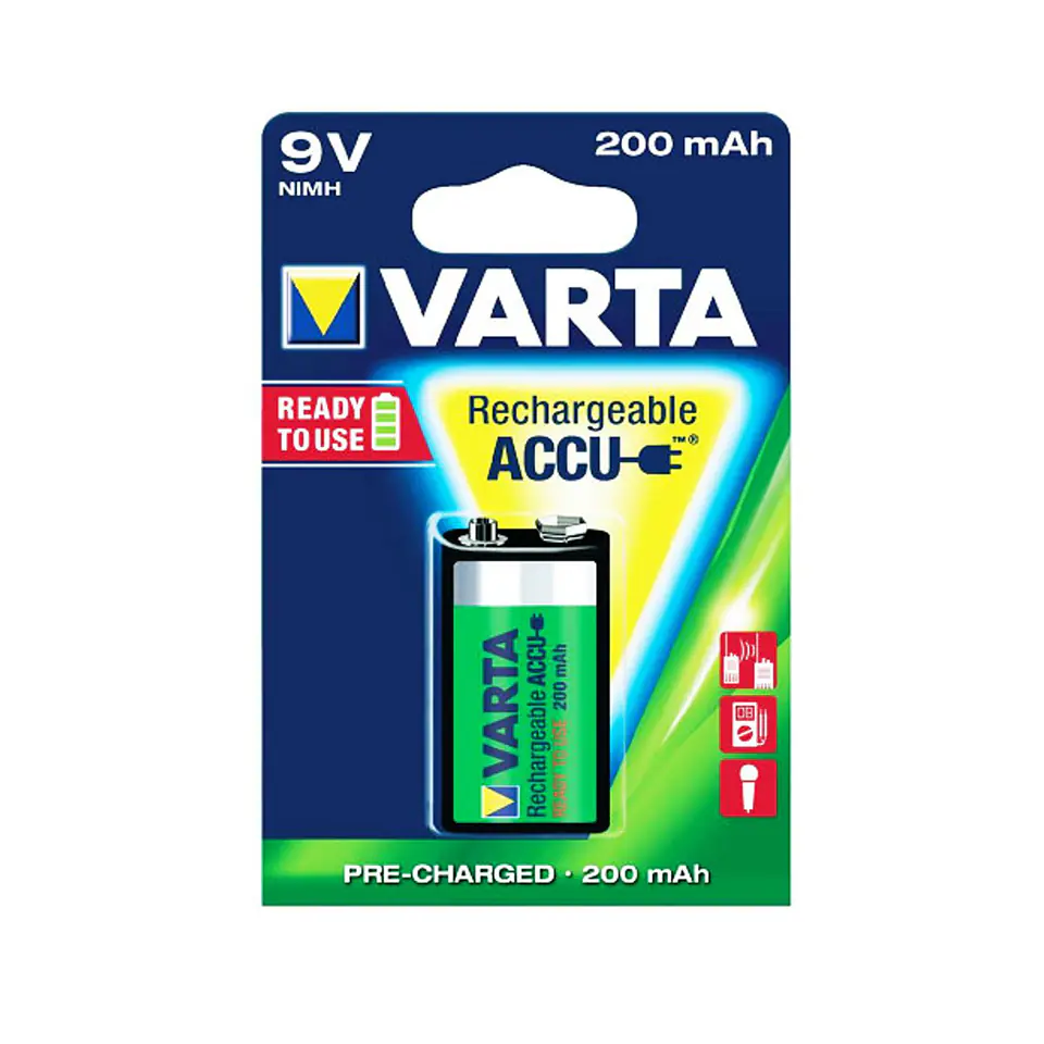 ⁨Rechargeable Battery Varta Ready2use 9V 6F22 200mAh⁩ at Wasserman.eu