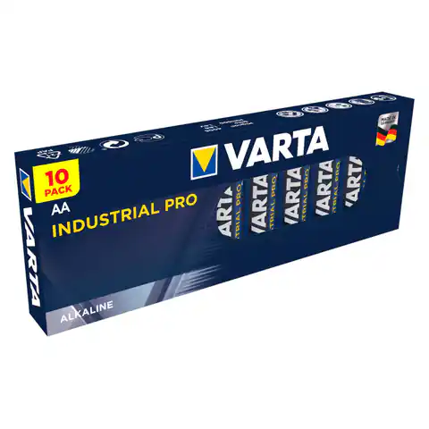 ⁨10x R-06 LR06 AA alkaline batteries Varta Industrial⁩ at Wasserman.eu