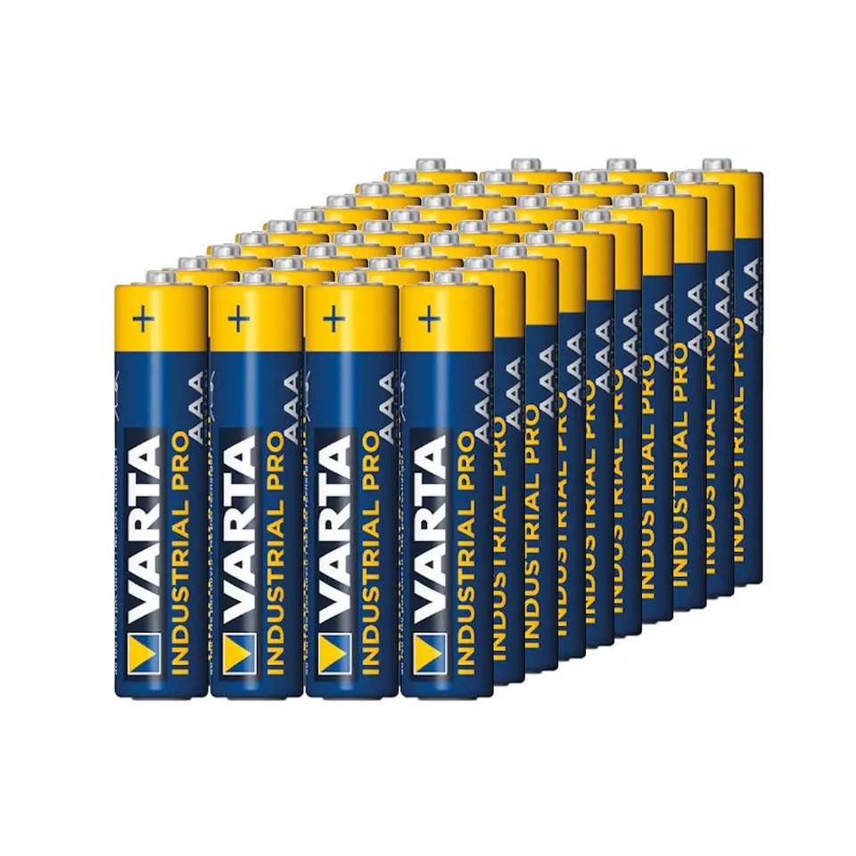 ⁨40x Battery R-03 LR3 AAA alkaline Varta Industrial (foil4)⁩ at Wasserman.eu