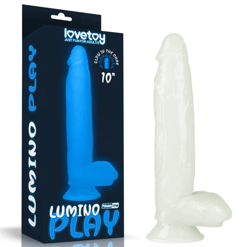 ⁨Dildo z przyssawką świecące w ciemności Lumino Play 26 cm Lovetoy⁩ w sklepie Wasserman.eu