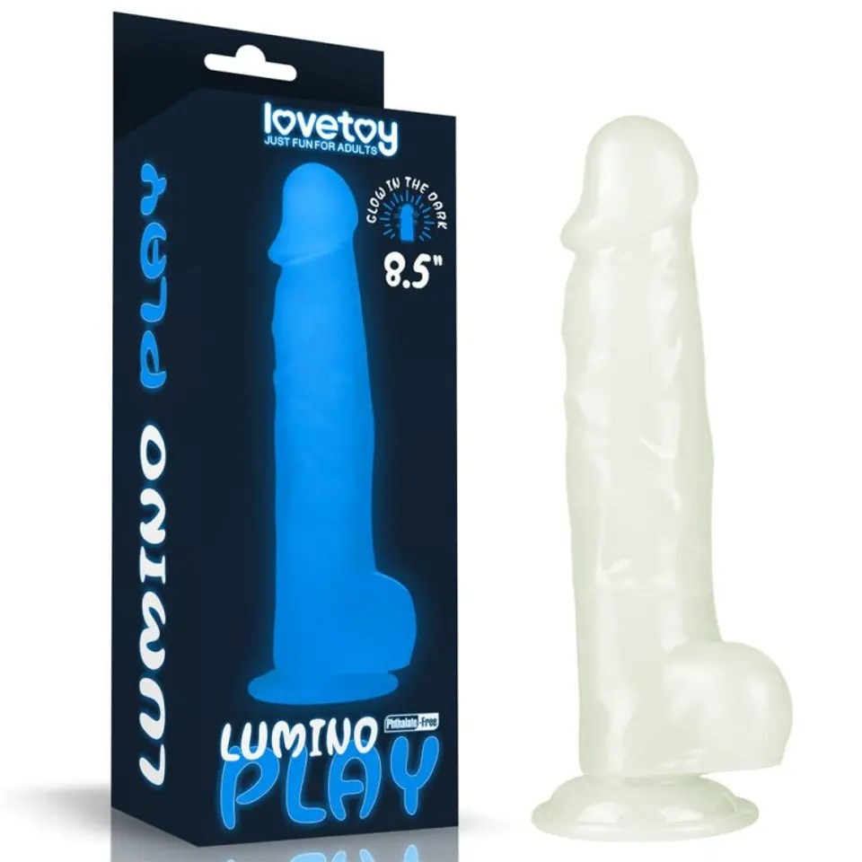 ⁨Dildo z przyssawką świecące w ciemności Lumino Play 21,5 cm Lovetoy⁩ w sklepie Wasserman.eu