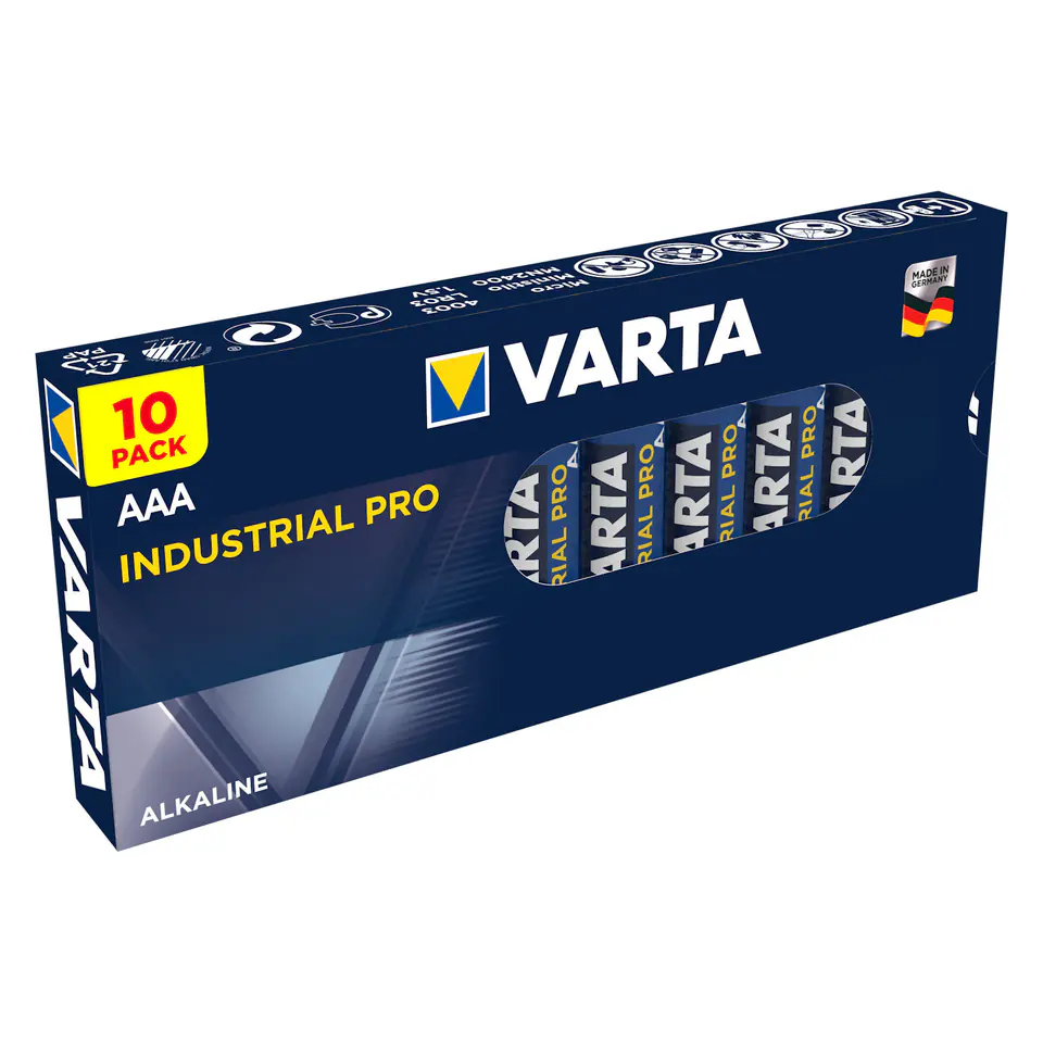 ⁨10x bateria R-03 LR03 AAA alkaliczne Varta Industrial⁩ w sklepie Wasserman.eu