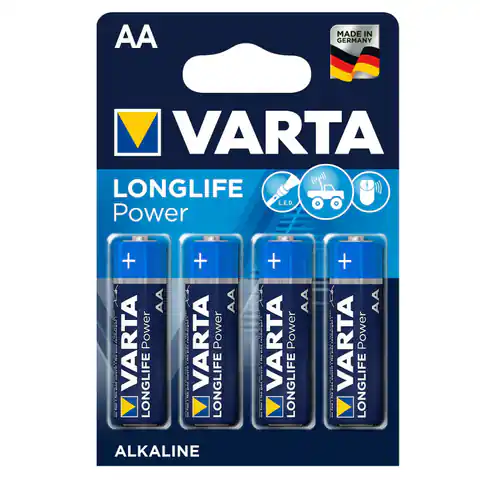 ⁨4x R-06 AA Longlife Power Varta alkaline batteries⁩ at Wasserman.eu
