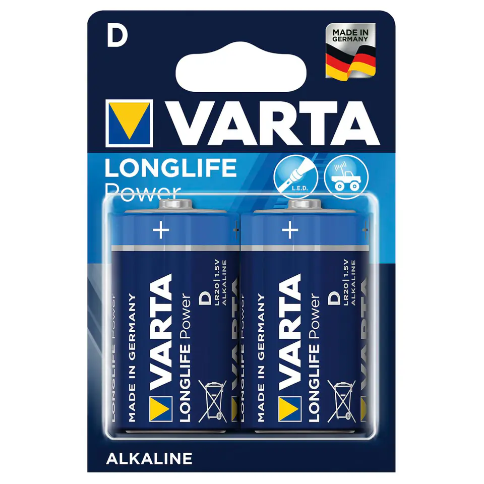 ⁨2x baterie alkaliczne Varta Longlife Power R20⁩ w sklepie Wasserman.eu