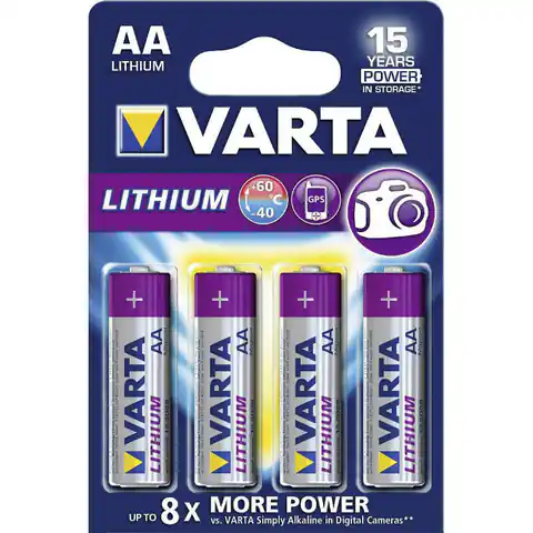 ⁨4 x Varta Lithium L91 R6 AA lithium battery⁩ at Wasserman.eu