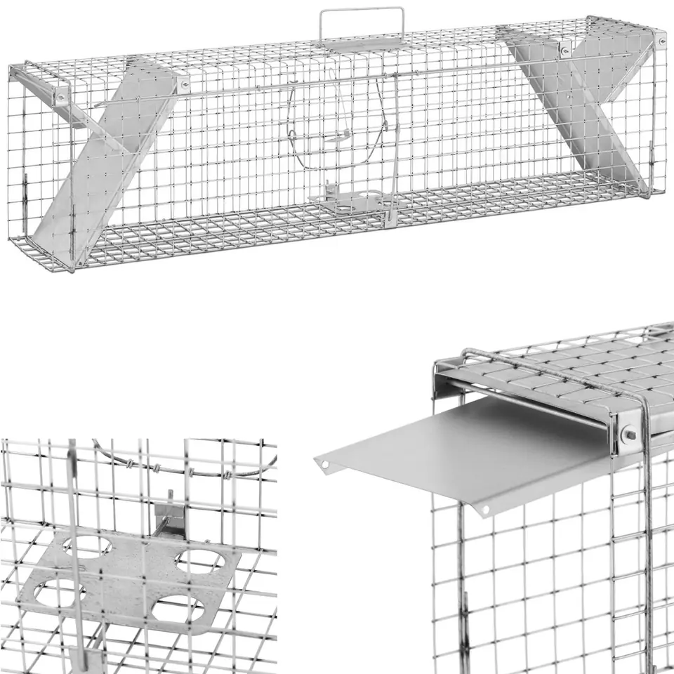 ⁨Żywołapka pułapka łapka na szczury kuny zatrzaskowa dwustronna 1020x200x270 mm ZESTAW⁩ w sklepie Wasserman.eu