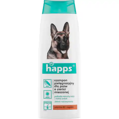 ⁨Szampon pielęgnacyjny dla psów o sierści mieszanej Happs 200ml⁩ w sklepie Wasserman.eu