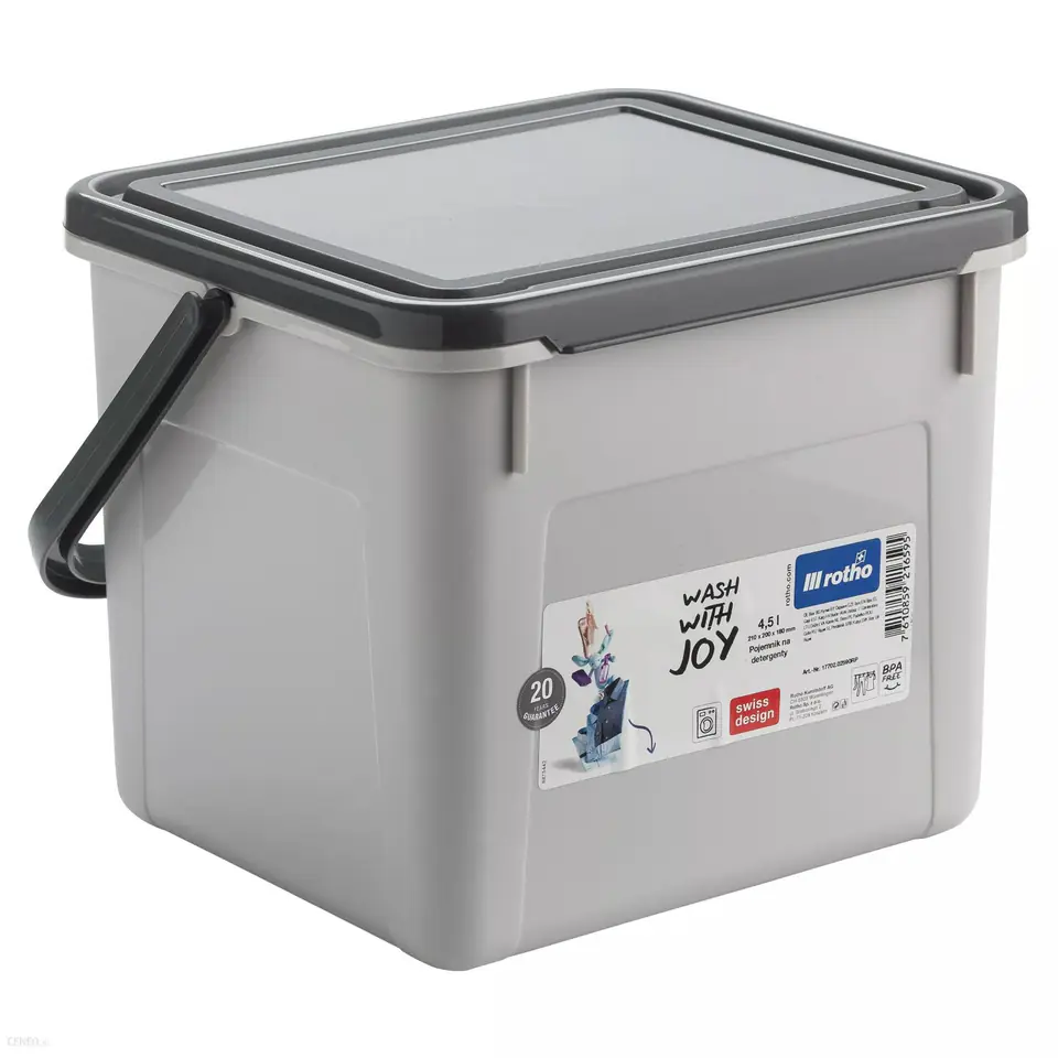 ⁨Powder tablet container 3kg 4,5L Rotho grey⁩ at Wasserman.eu